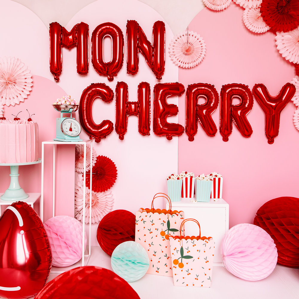 Objets de décoration - Mon Cherry: Chaussettes Cherry, Ballon en Mylar Cerises, Serviettes de table Cerisier, Sacs cadeaux Cerises, - PARTYDECO