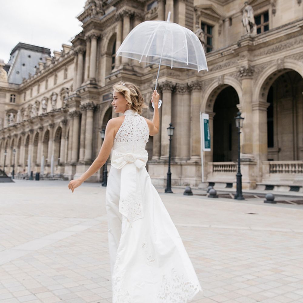 Objets personnalisables - PARAPLUIE TRANSPARENT MARIAGE BLANC - SMATI