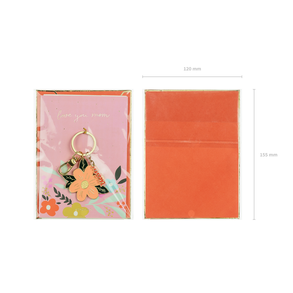 Objets de décoration - Fête des mères: Carte porte-clés, Ballon en Mylar Coeur avec fleurs, Ballon en Mylar ''Love you mom'', Sac cadeau Fleurs,  Press-on Supermom,  Chaussettes Fleurs - PARTYDECO