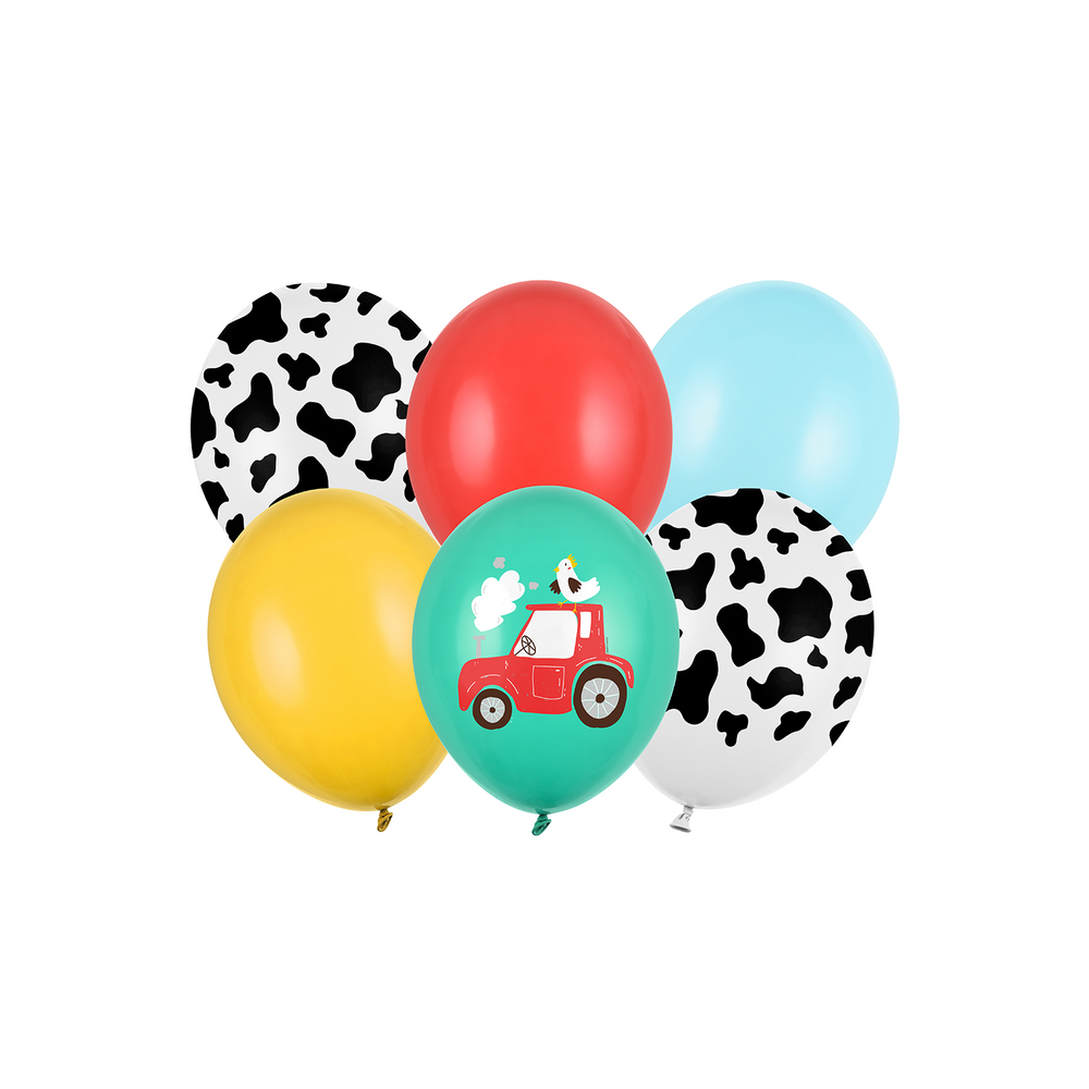 Objets de décoration - Ballons 30cm: Joyeux anniversaire, Avion, smiley, ferme, Cerf - PARTYDECO
