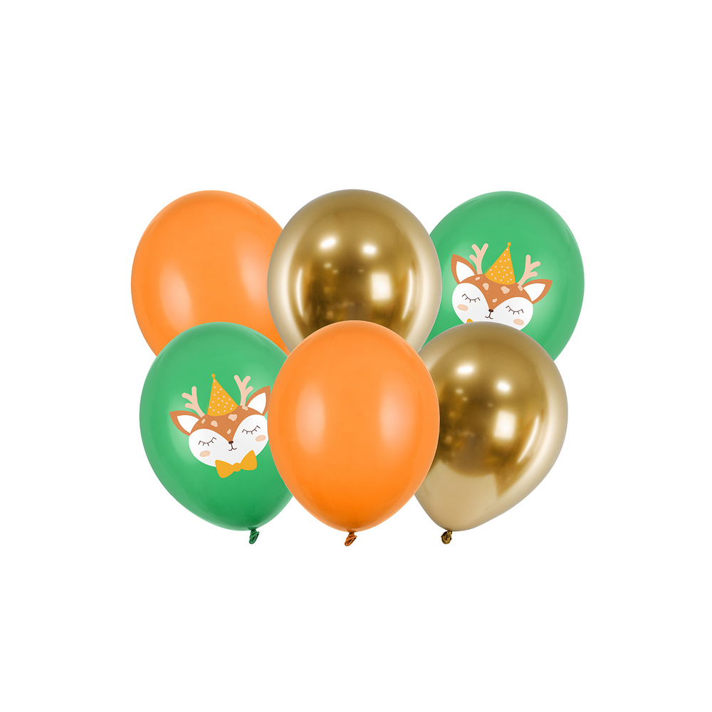 Objets de décoration - Ballons 30cm: Joyeux anniversaire, Avion, smiley, ferme, Cerf - PARTYDECO