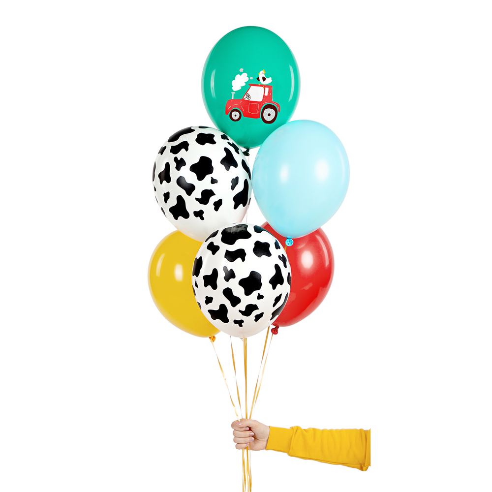 Objets de décoration - Ballons 30cm: Joyeux anniversaire, Avion, smiley, ferme, Cerf - PARTYDECO