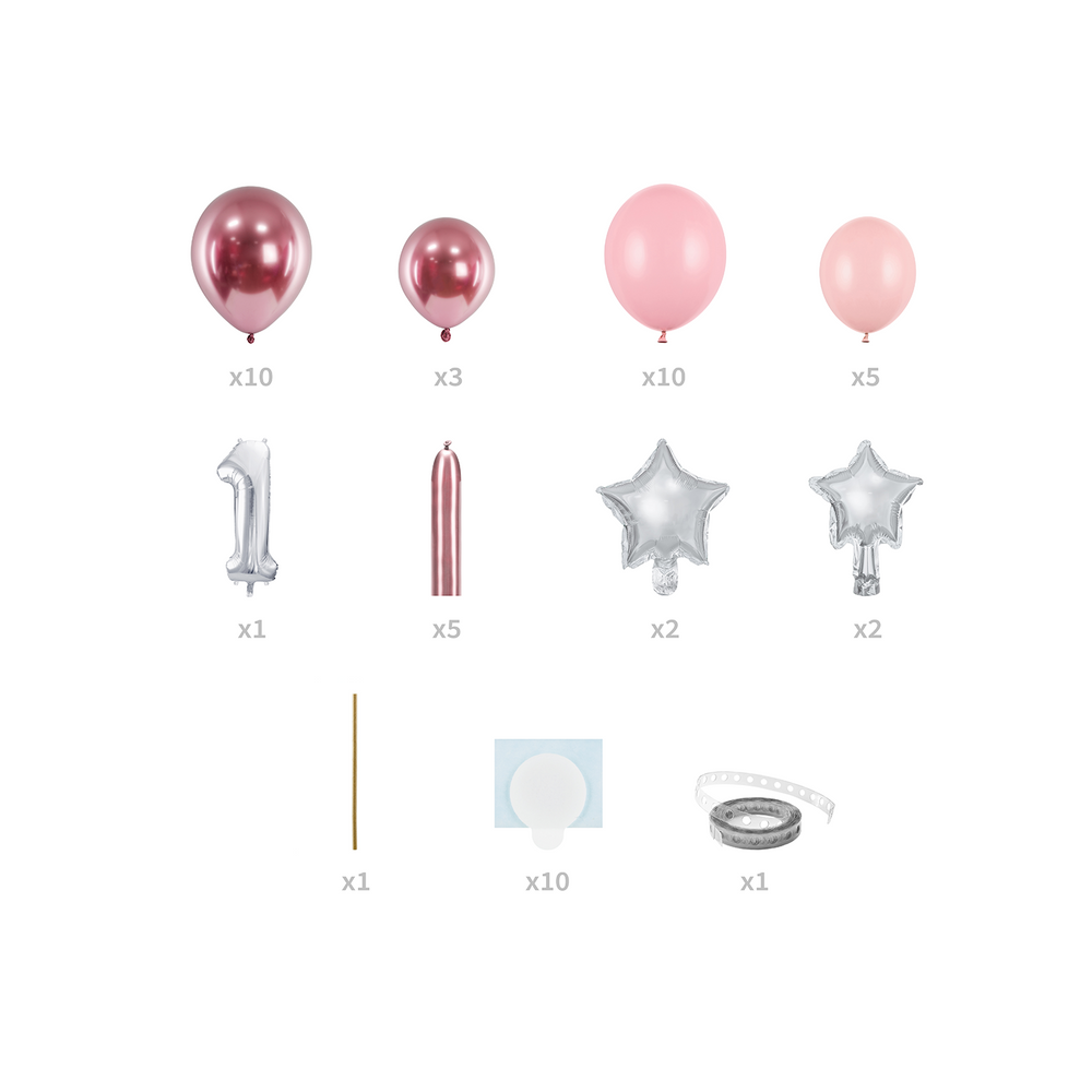 Gifts - Balloon bouquet Number ''1'', blue, Balloon bouquet Number ''1'', pink - PARTYDECO
