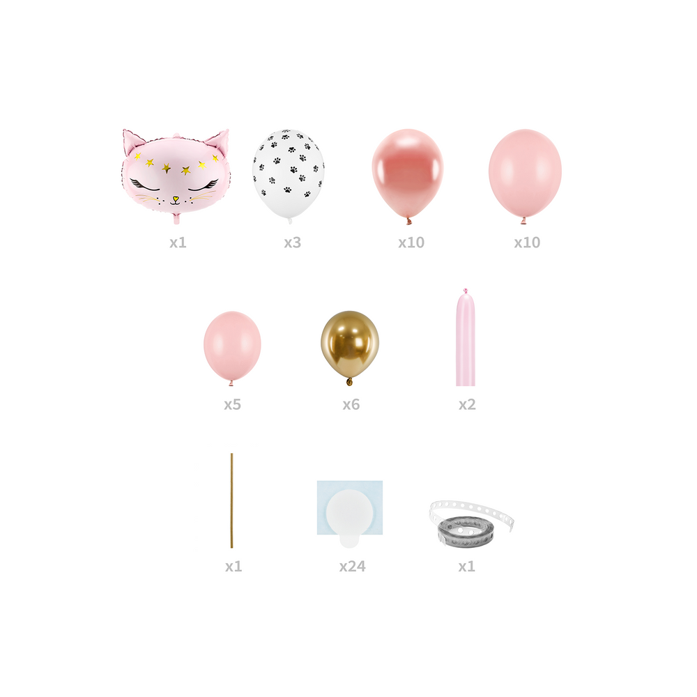 Objets de décoration - Bouquet de ballons - Chat, noir, rose, Chien - PARTYDECO