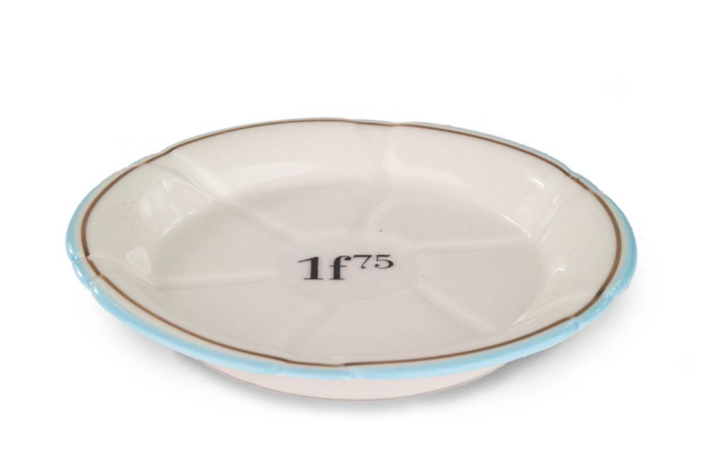 Objets de décoration - Soucoupe/Sous-Verre à Absinthe, 1f75, Bleu Clair/Or - BONNECAZE ABSINTHE & HOME