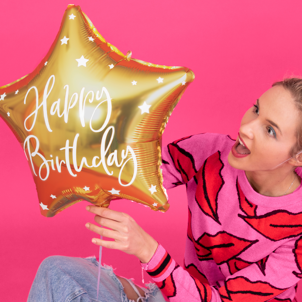 Decorative objects - Foil balloon Happy Birthday, - PARTYDECO