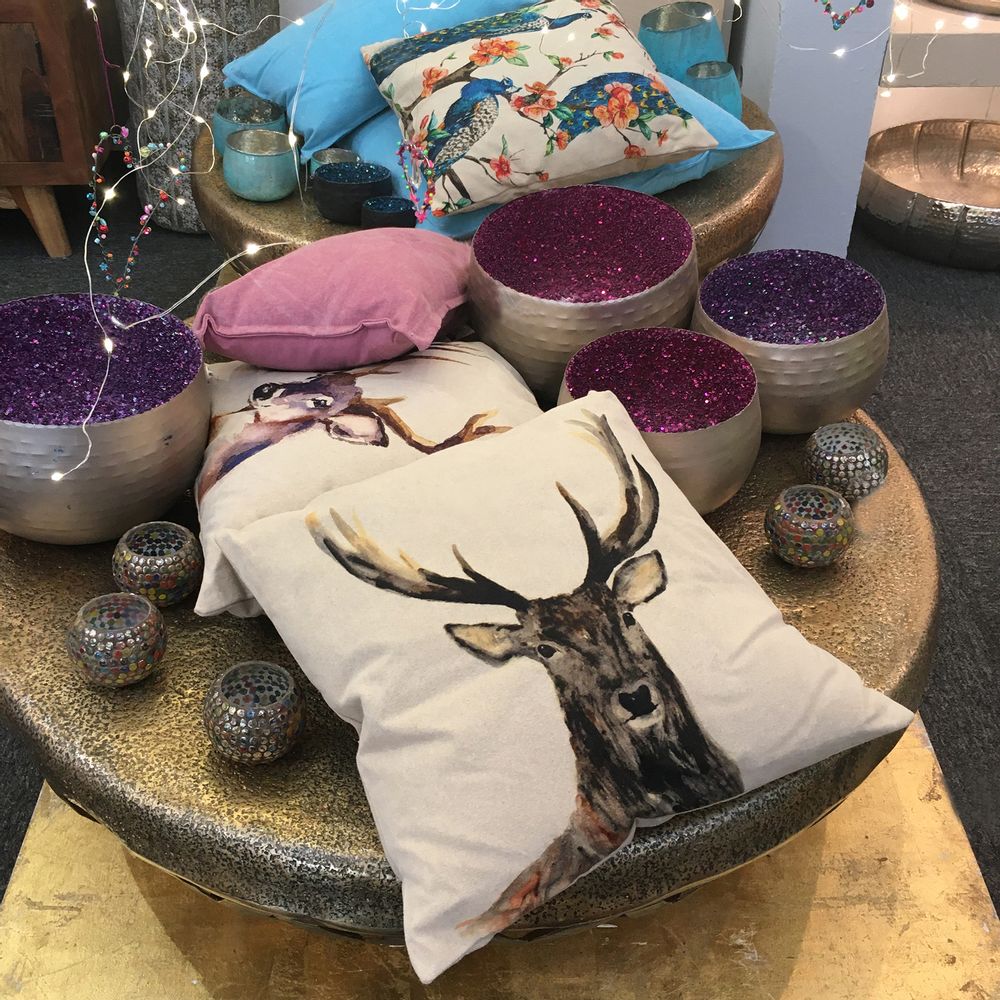 Cushions - Handmade Boucle Pillow in Smoky Blue - BELL ARTE