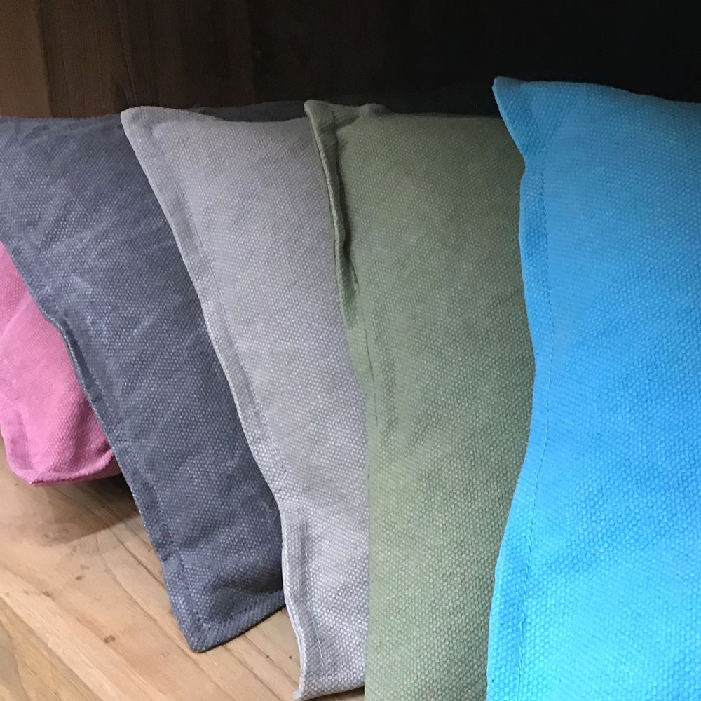 Cushions - Handmade Boucle Pillow in Smoky Blue - BELL ARTE
