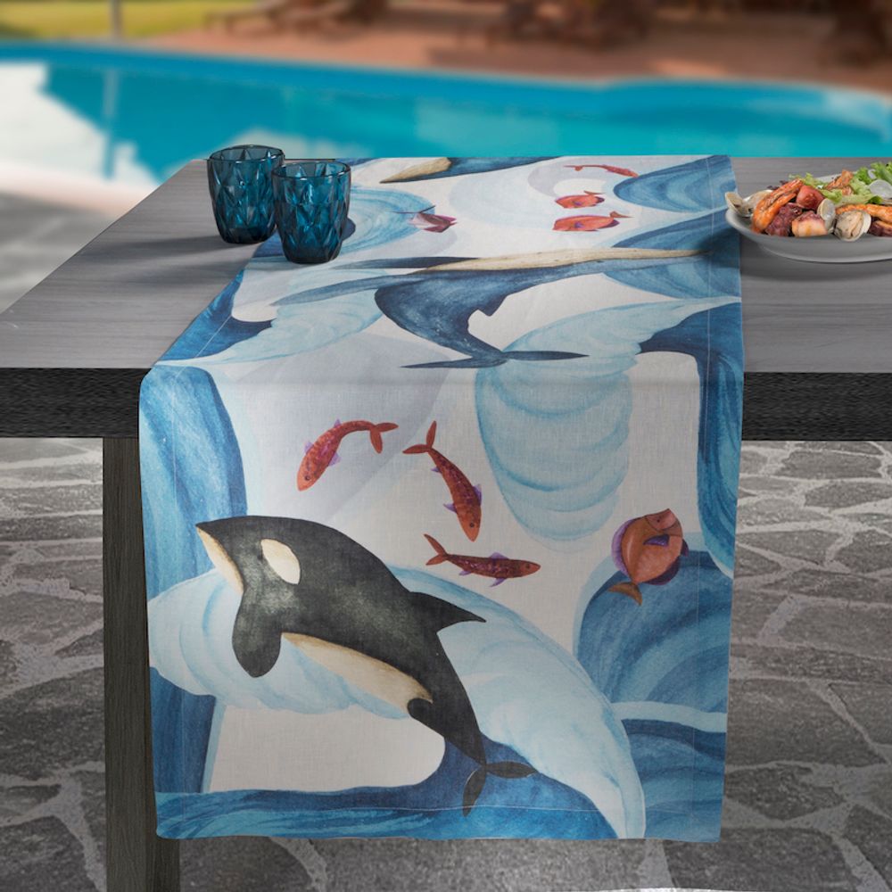Sets de table - Balene Chemin de Table en Lin - NAPKING BY BELLAVIA