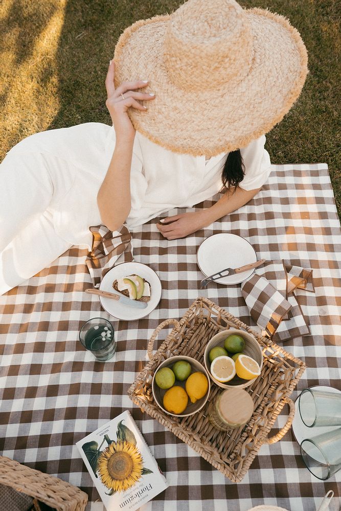 Table cloths - Vichy brown cotton/linen tablecloth 140x240 cm MS22046 - ANDREA HOUSE