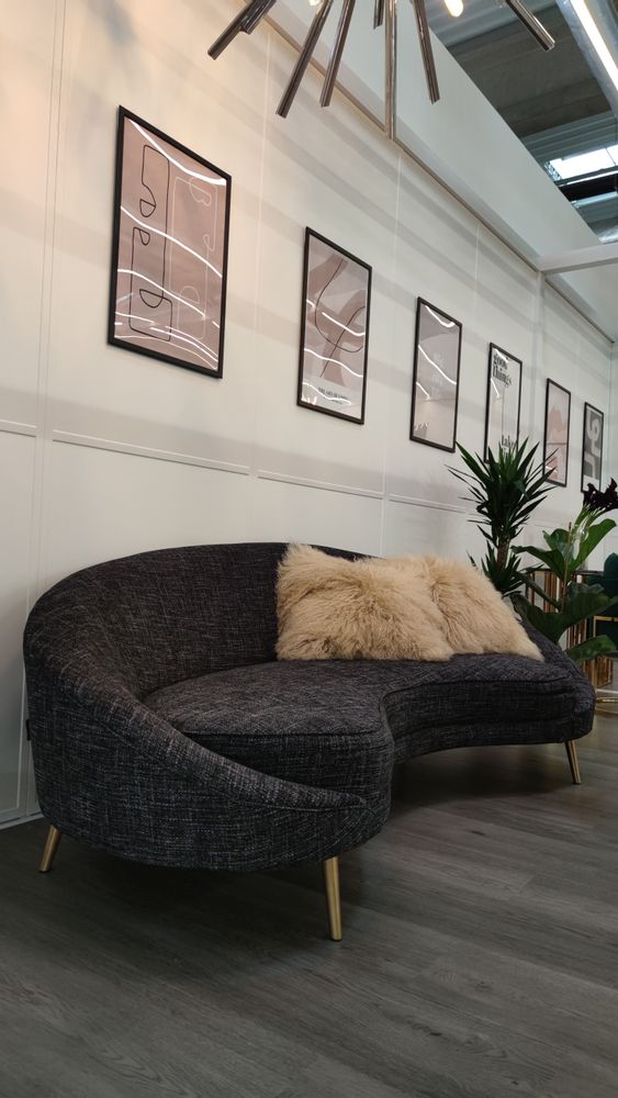 Sofas - 3-seater curved sofa - Kei - LE NOIR