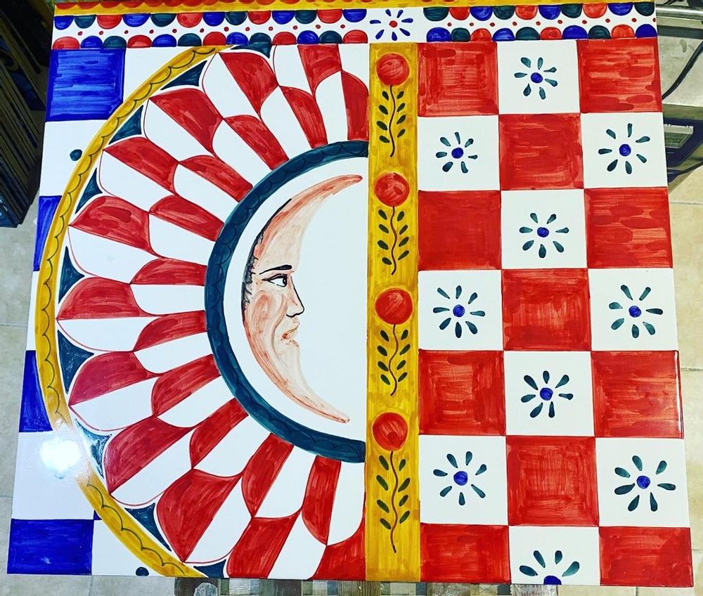 Ceramic - Hand-painted sandstone plate - CERASELLA ITALIA