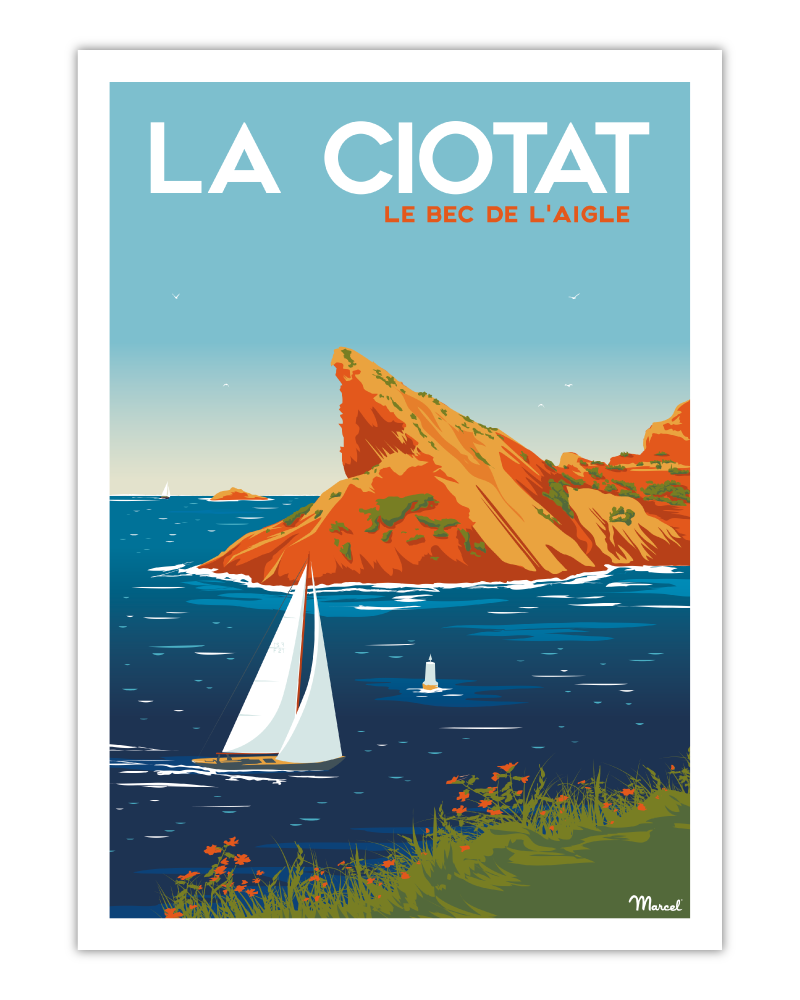 Affiches - Affiche LA CIOTAT "Le Bec de l'Aigle" - MARCEL TRAVELPOSTERS