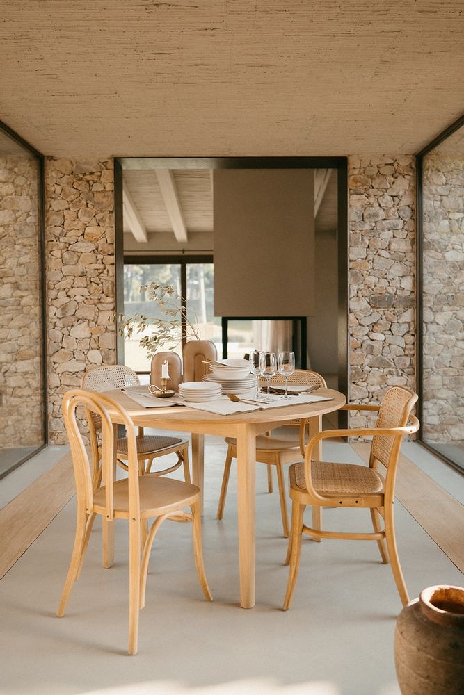 Dining Tables - Dining table in ash and pine wood Ø120x73 cm MU22013 - ANDREA HOUSE