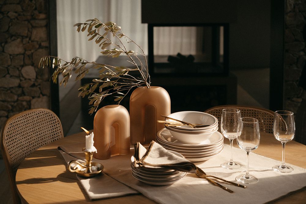 Dining Tables - Dining table in ash and pine wood Ø120x73 cm MU22013 - ANDREA HOUSE