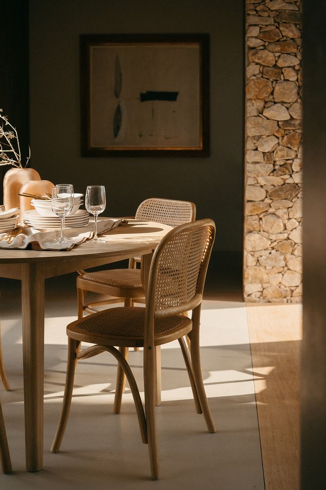 Dining Tables - Dining table in ash and pine wood Ø120x73 cm MU22013 - ANDREA HOUSE