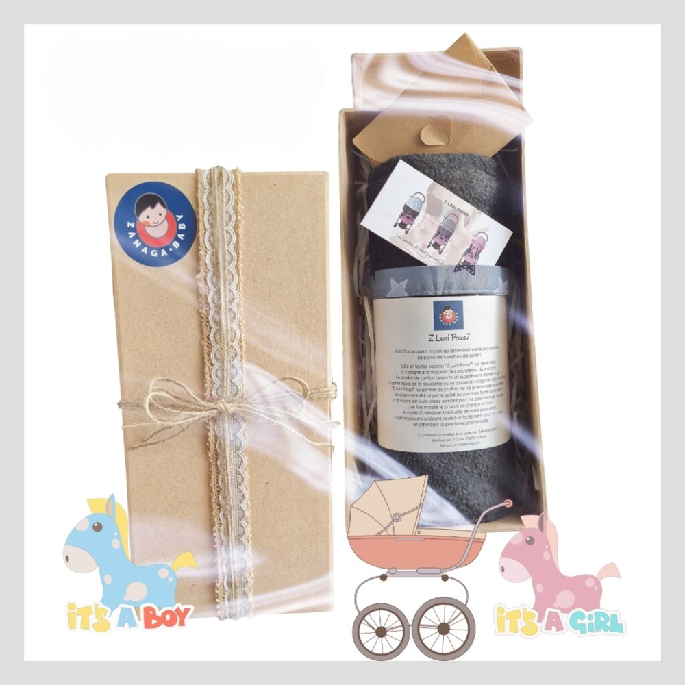 Accessoires de voyage - Box cadeau avec accessoire pour poussettes et sièges auto coque | Z Luni Pous7® - BOX produit - ZANAGA