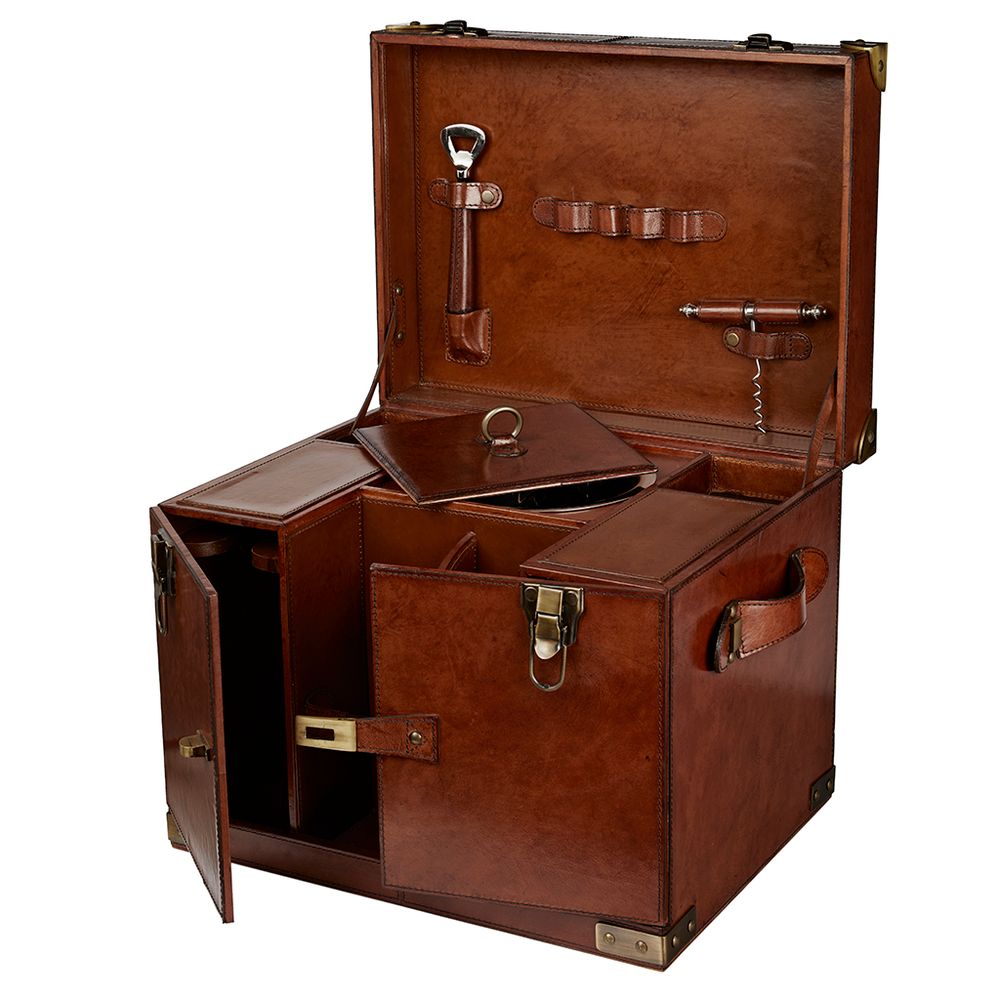 Wine accessories - Leather Drinks Box - LIFE OF RILEY