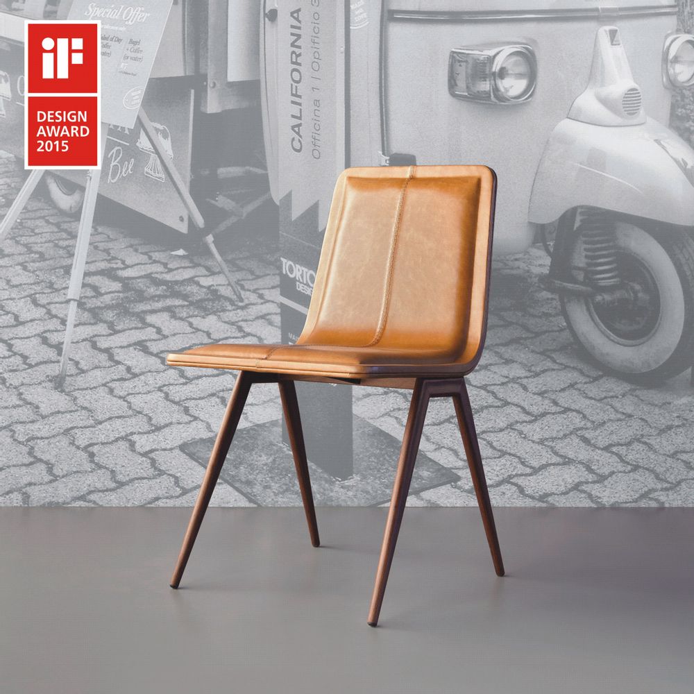 Chairs - TECNO Chair- metal+leather - DOIMO BRASIL