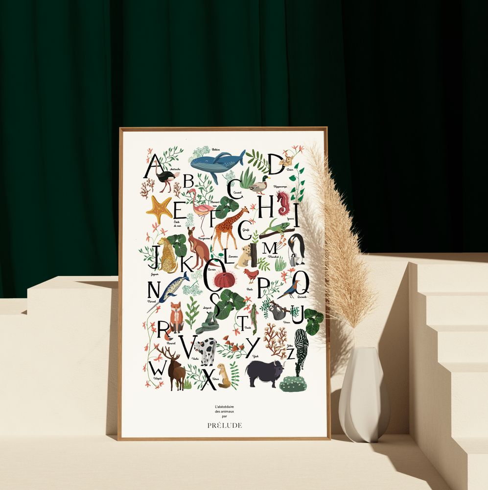 Affiches - L'abécédaire des animaux | design unique. - PRÉLUDE