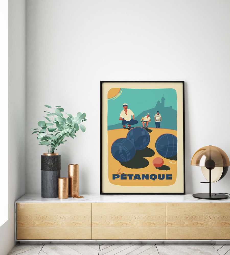 Poster - Poster LA PETANQUE - MARCEL TRAVELPOSTERS