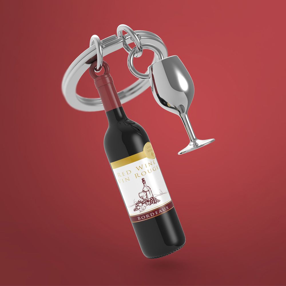 Cadeaux - Porte-clés en verre et vin - METALMORPHOSE