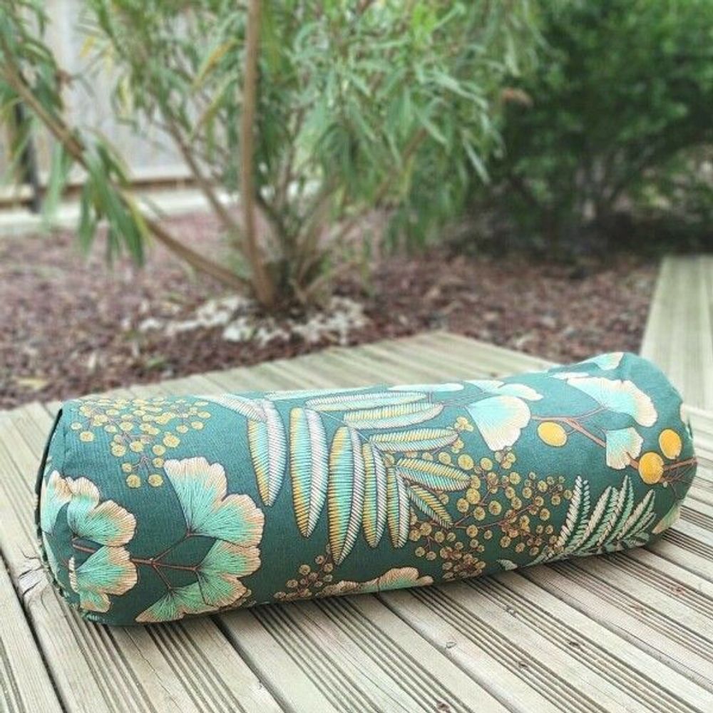 Cushions - Green Ginkgo Bolster - L'ATELIER DES CREATEURS