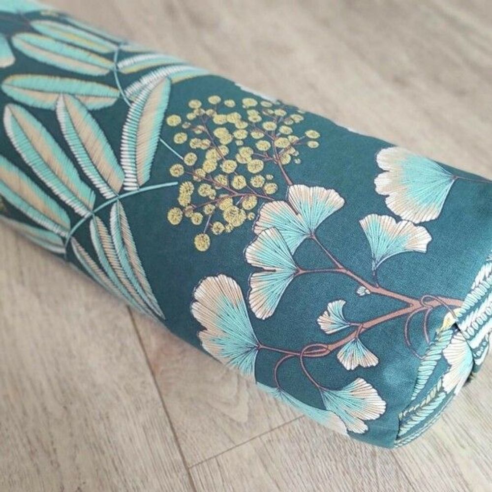 Cushions - Green Ginkgo Bolster - L'ATELIER DES CREATEURS