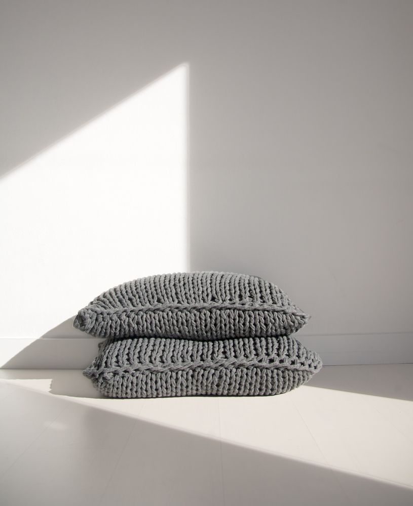Fabric cushions - DECORATIVE CUSHION KNIT HANDMADE - MIKMAX BARCELONA