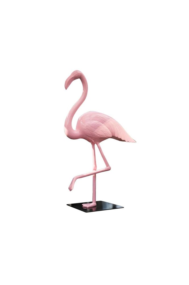 Sculptures, statuettes et miniatures - Flamingo Rose sur socle Résine - GRAND DÉCOR