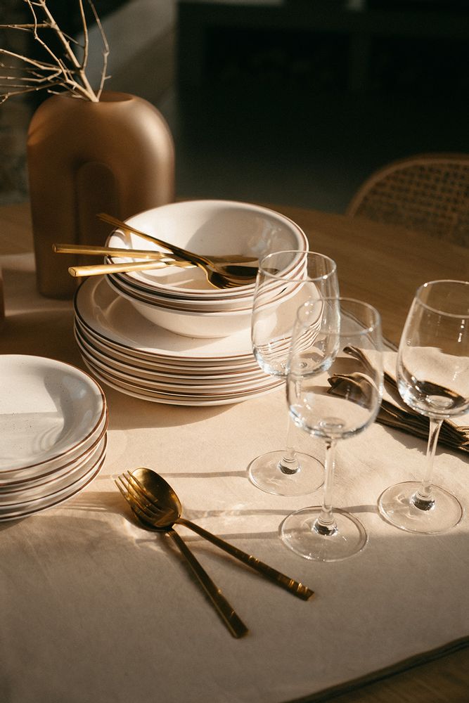 Kitchen utensils - MS22057 4-Piece Cutlery Set Stainless Steel Matt Gold 25x16.5x3.5 cm - ANDREA HOUSE