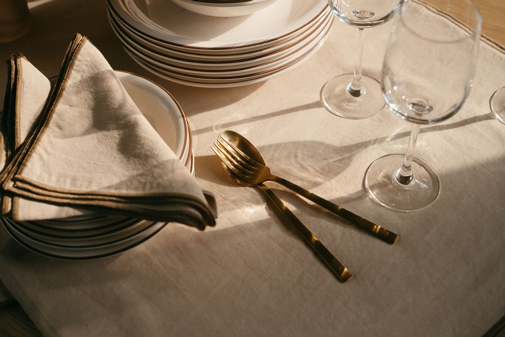 Kitchen utensils - MS22057 4-Piece Cutlery Set Stainless Steel Matt Gold 25x16.5x3.5 cm - ANDREA HOUSE