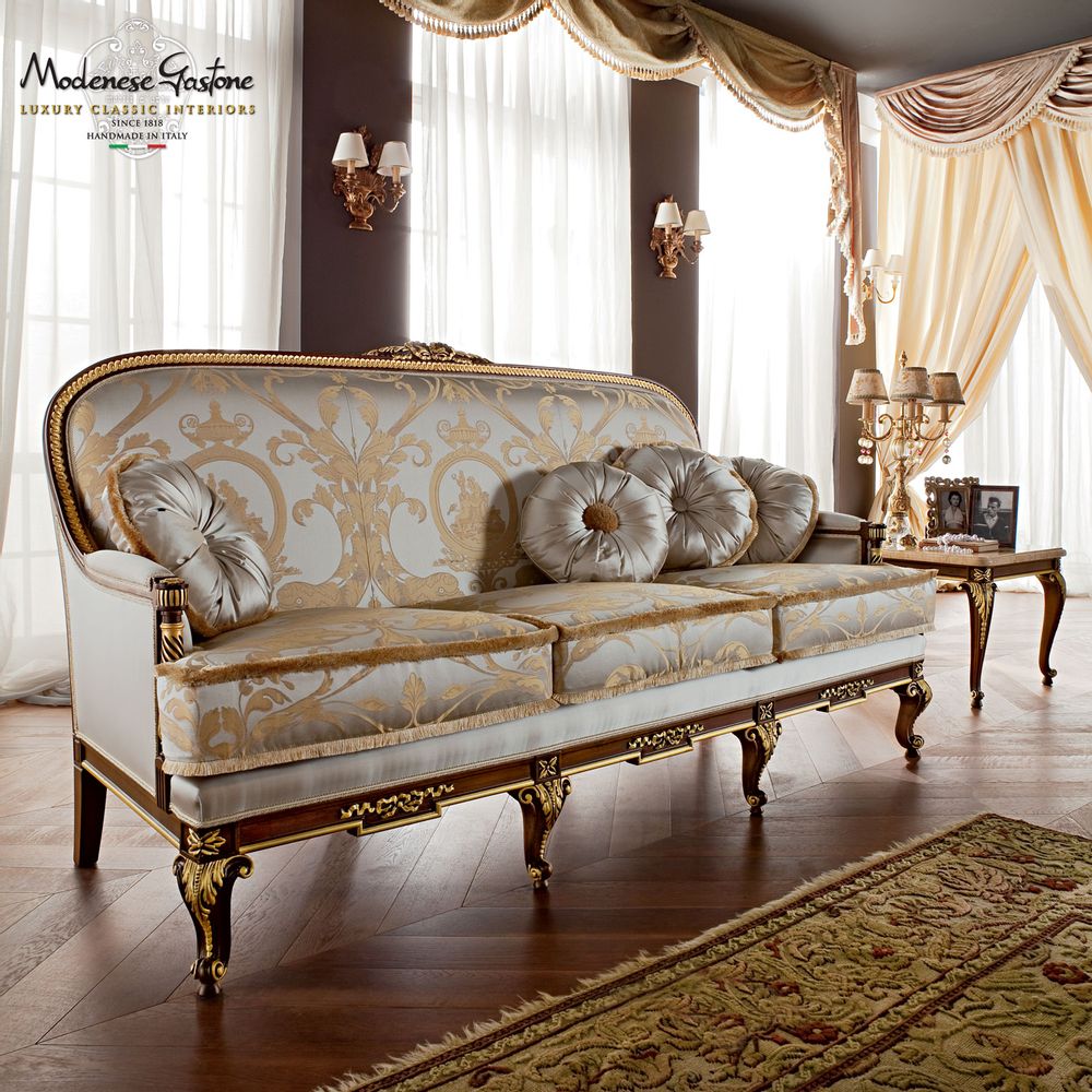 Upholstery fabrics - Casanova Classic 3-seater Sofa - MODENESE LUXURY FURNITURE