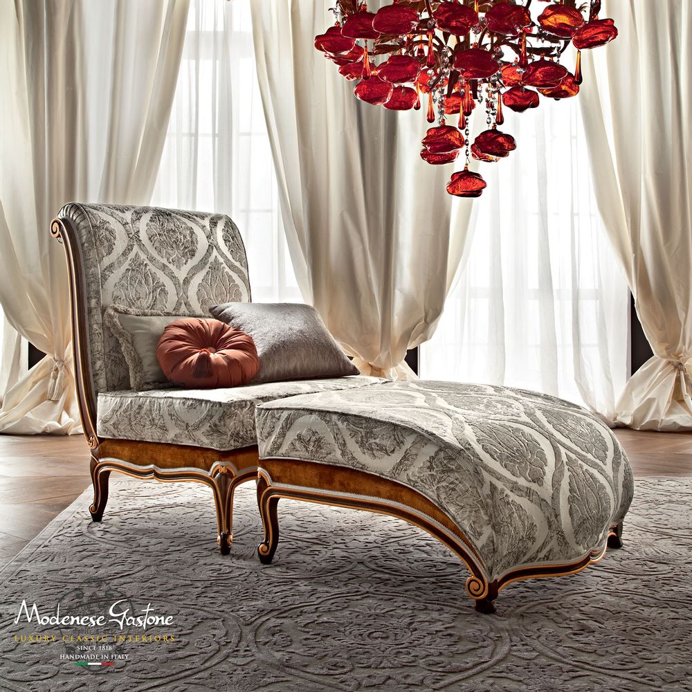 Curtains and window coverings - Double Bed Walnut with Silver Leaf - MODENESE LUXURY FURNITURE