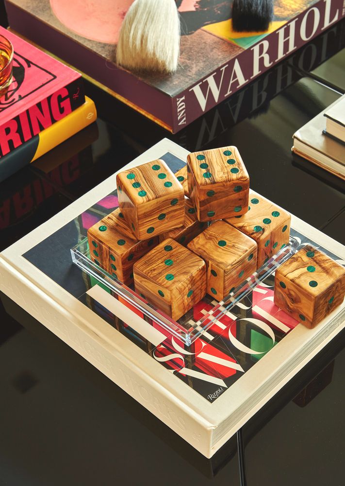 Decorative objects - Small Olive Wood and Malachite Dice Set by Marcela Cure - MARCELA CURE