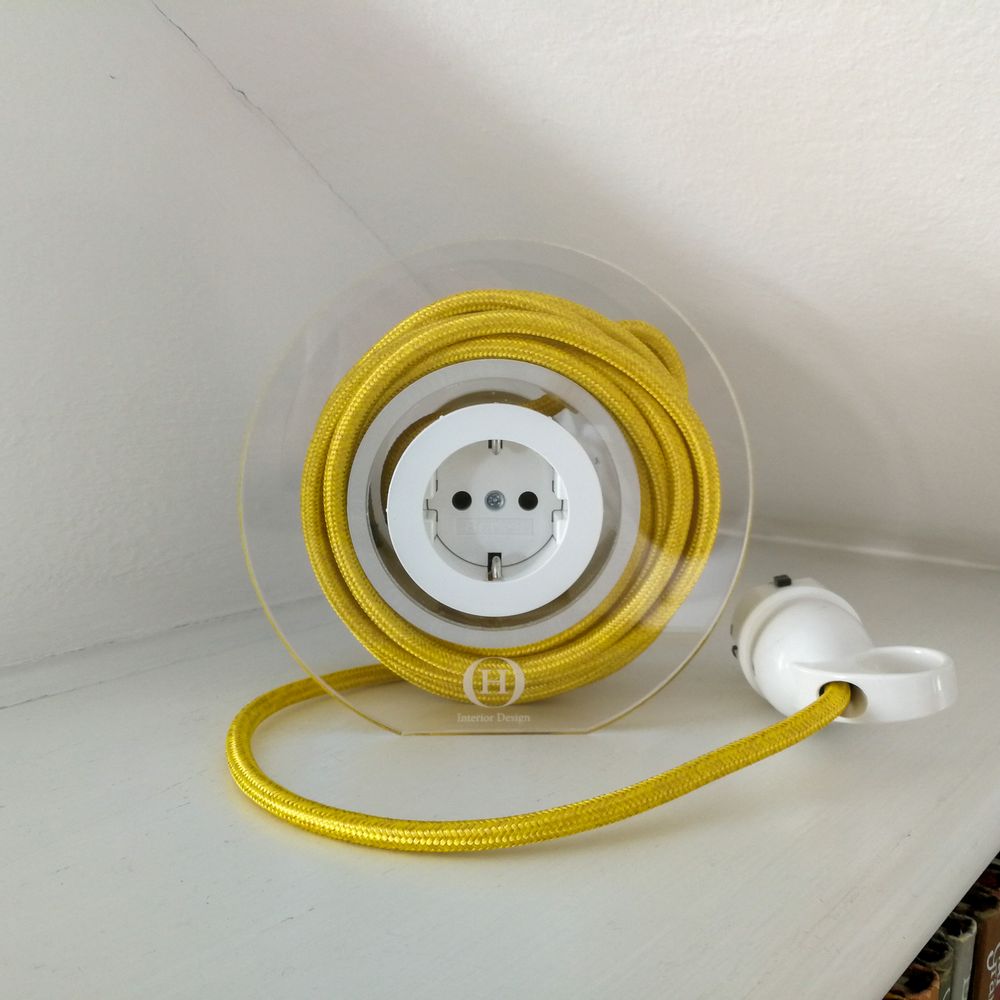 Objets design - Rallonge pour 2 fiches - Jaune citron - OH INTERIOR DESIGN