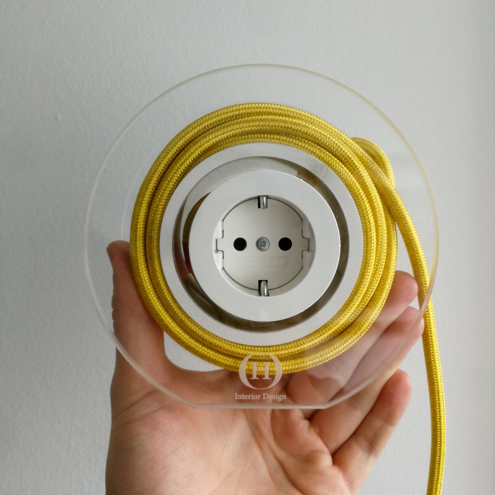 Objets design - Rallonge pour 2 fiches - Jaune citron - OH INTERIOR DESIGN