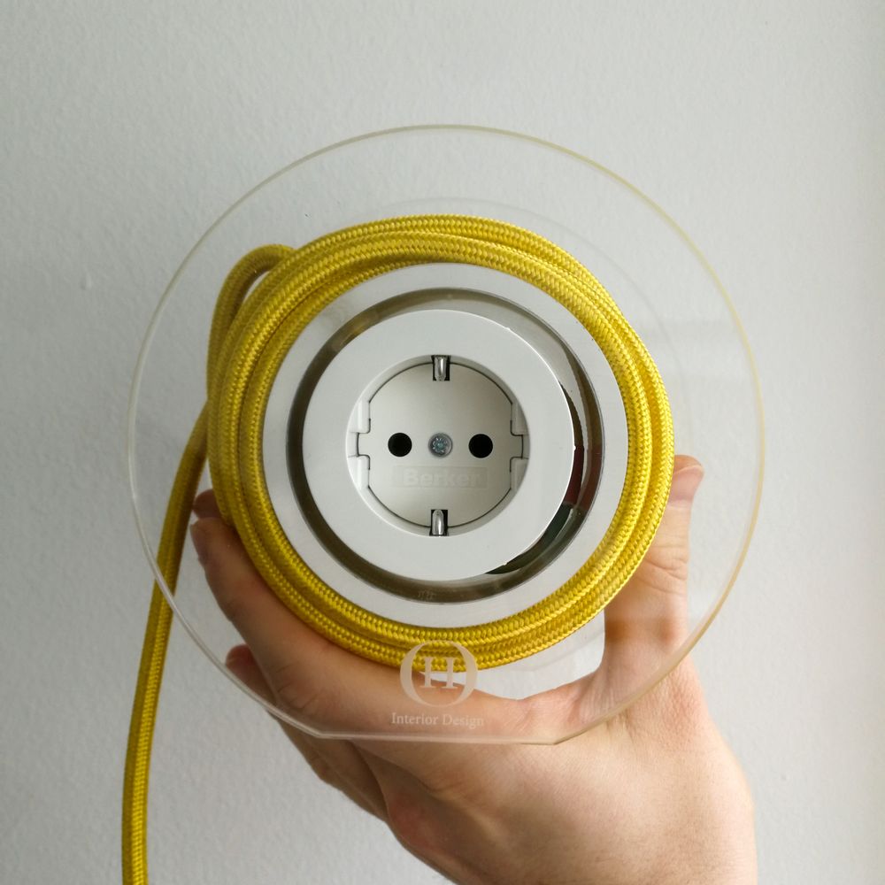 Objets design - Rallonge pour 2 fiches - Jaune citron - OH INTERIOR DESIGN