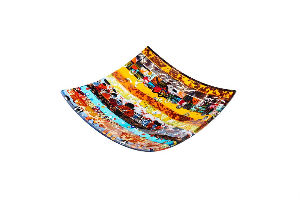 Platter and bowls - Damasco L25 plate - ALFIER GLASSTUDIO