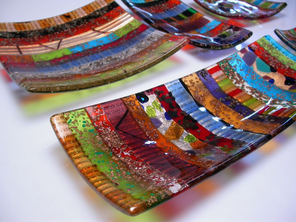 Trays - Damasco R30 multicolor tray - ALFIER GLASSTUDIO