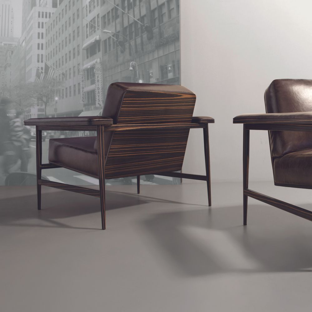 Lounge chairs - OPEN Louge Chair- metal+leather - DOIMO BRASIL