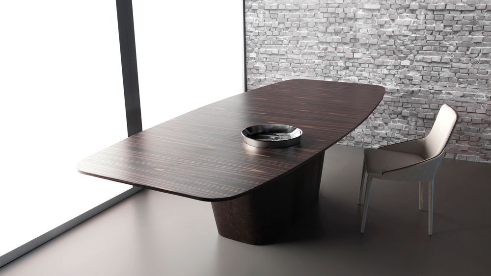 Tables Salle à Manger - Table de repas PRIME en métal+cuir - DOIMO BRASIL