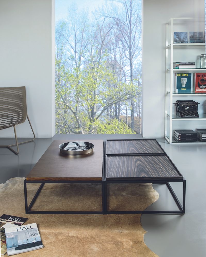 Coffee tables - BLOCK Coffee table- metal+leather - DOIMO BRASIL