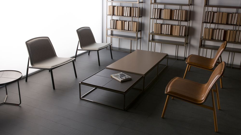 Coffee tables - BLOCK Coffee table- metal+leather - DOIMO BRASIL