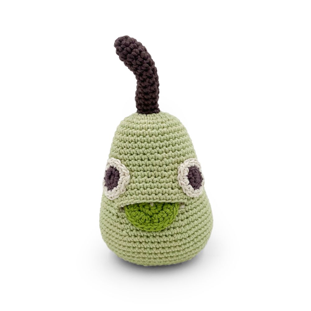 Cadeaux - WILLIAM LA POIRE - HOCHET POUR BÉBÉ EN COTON BIO - MYUM - THE VEGGY TOYS