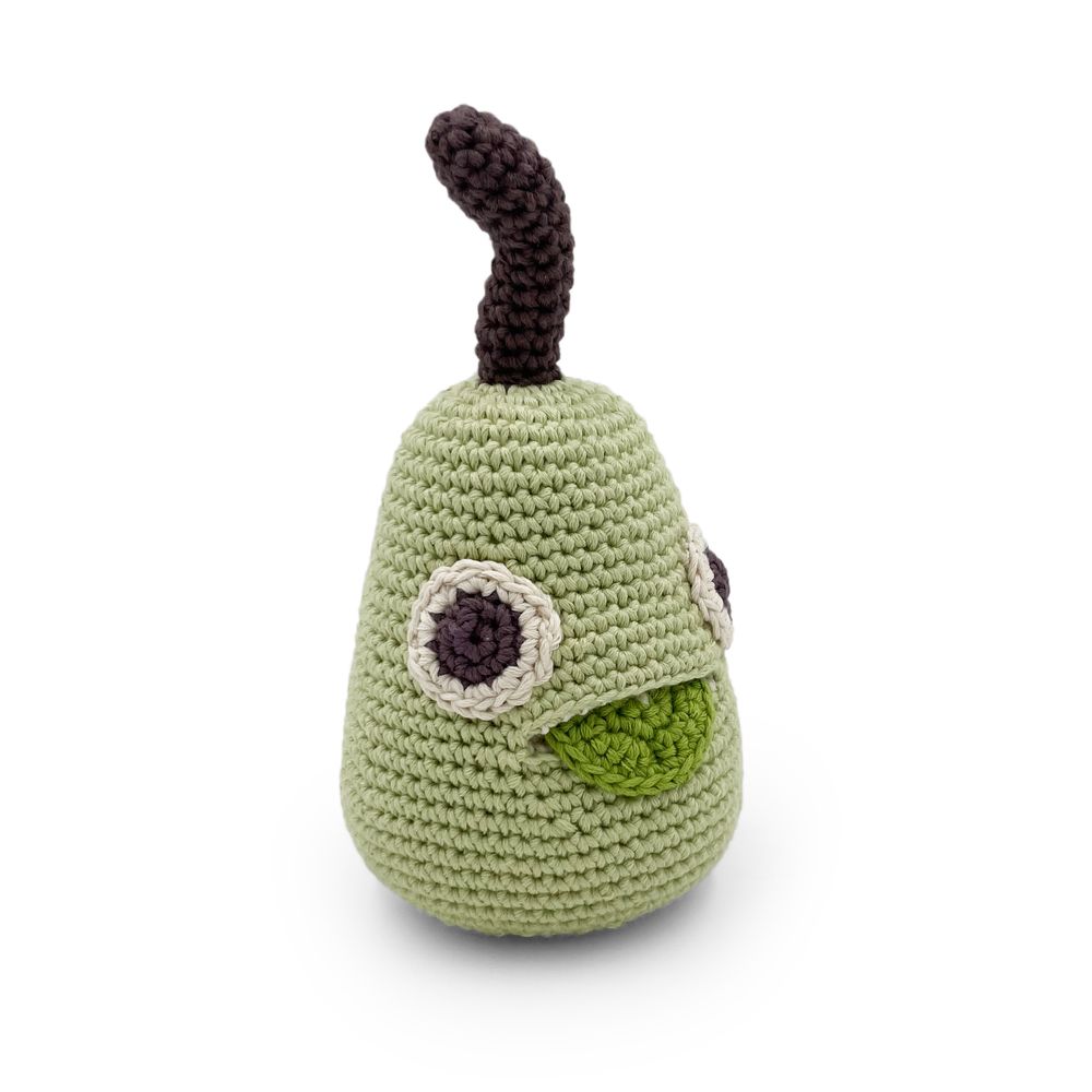 Cadeaux - WILLIAM LA POIRE - HOCHET POUR BÉBÉ EN COTON BIO - MYUM - THE VEGGY TOYS
