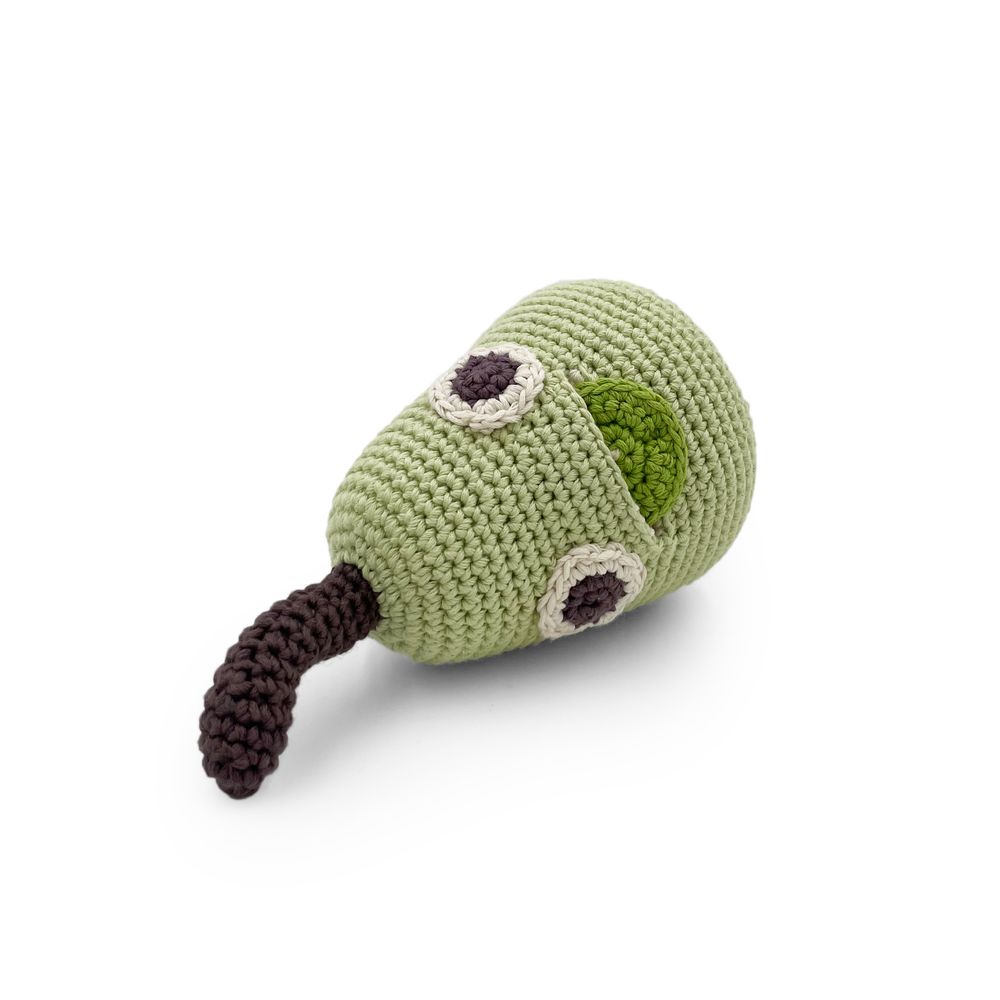 Cadeaux - WILLIAM LA POIRE - HOCHET POUR BÉBÉ EN COTON BIO - MYUM - THE VEGGY TOYS