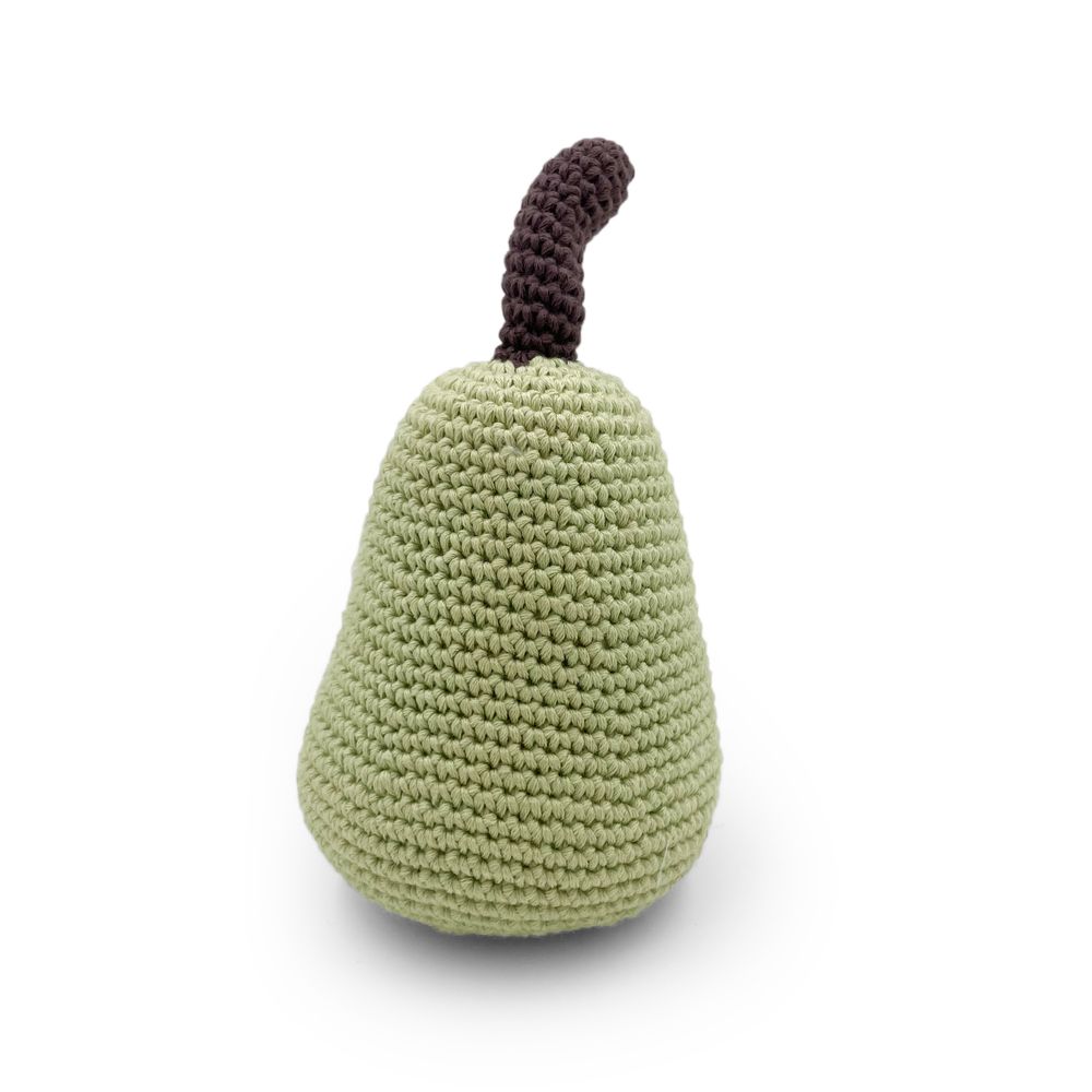 Cadeaux - WILLIAM LA POIRE - HOCHET POUR BÉBÉ EN COTON BIO - MYUM - THE VEGGY TOYS