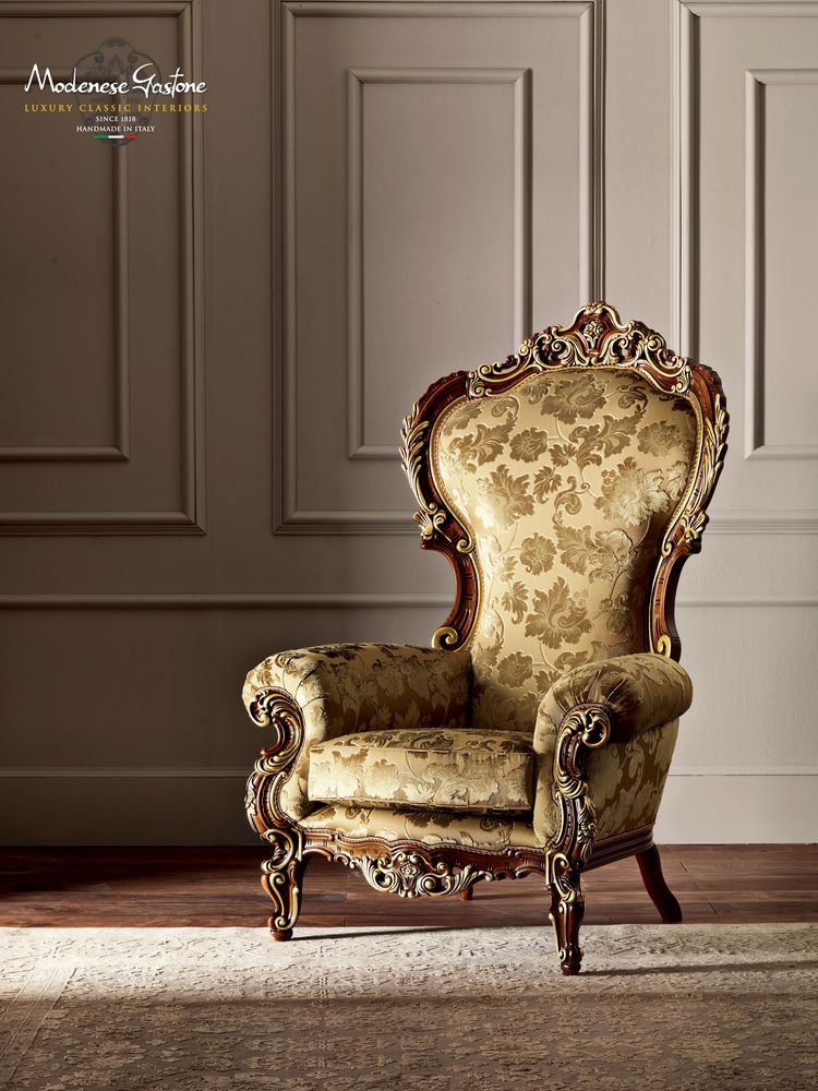 Tissus d'ameublement - Fauteuil Classique - MODENESE LUXURY FURNITURE