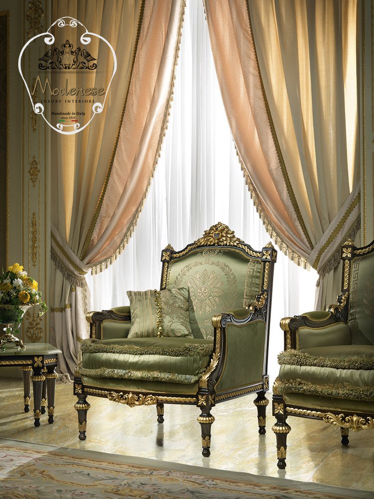Tissus d'ameublement - Fauteuil Classique - MODENESE LUXURY FURNITURE